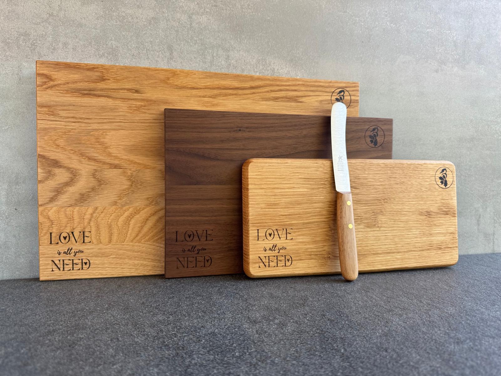 3 Verschiedene Holzbretter für einen lieben Menschen.
