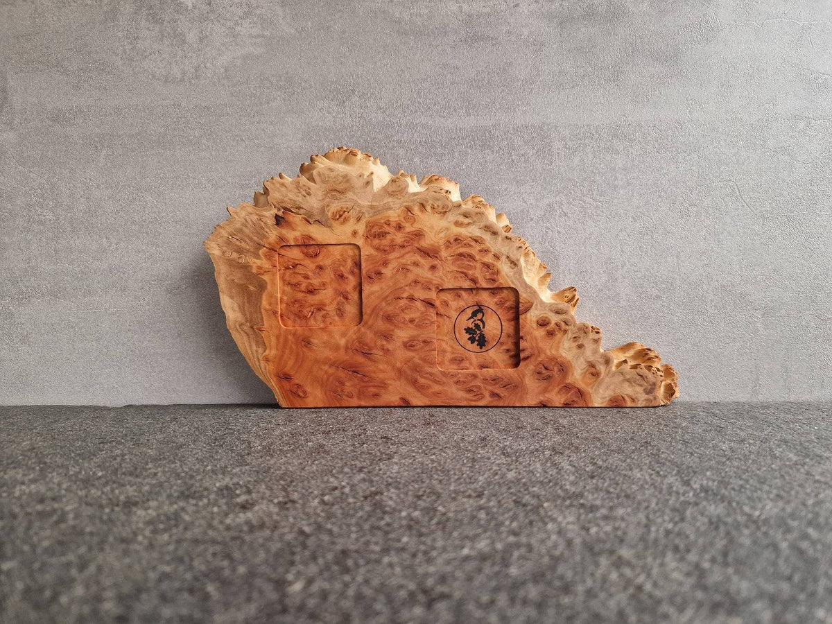 Einen wahre Schönheit: Holzuntersetzer aus Goldfield für Pfeffer- und Salzmühle.