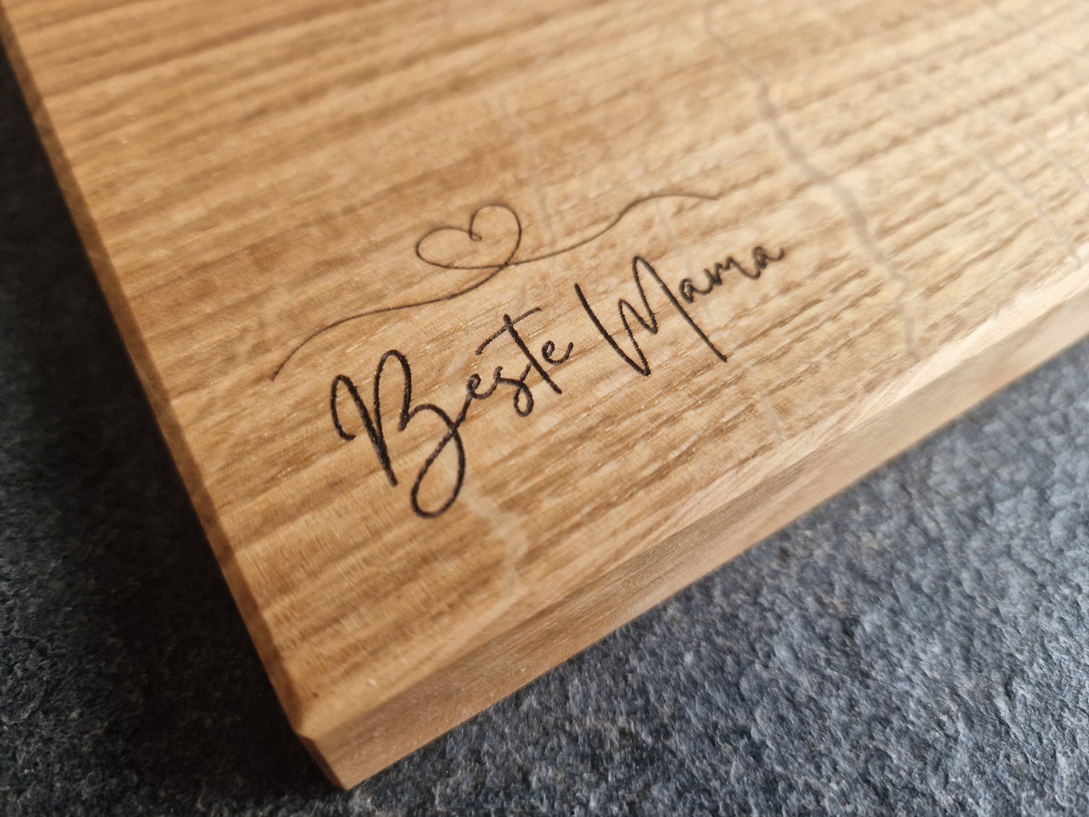 Lasergravur "Beste Mama" im Detail