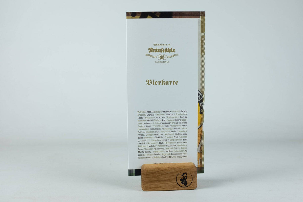 Tischkartenhalter Eiche, quer, runde Kante, Wombach 10 x 6 x 4,5 cm - Spessartbrett