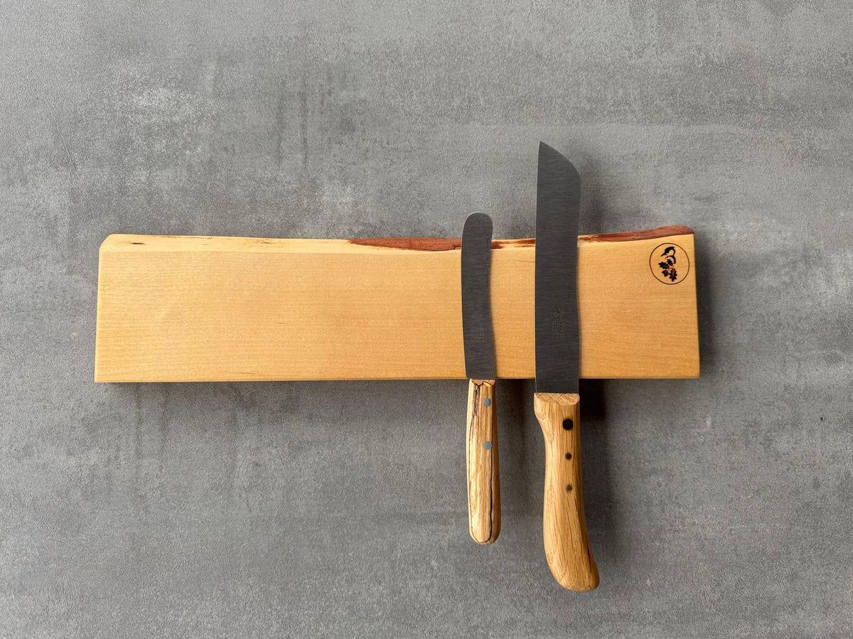 Birke Magnet Messerhalter für 7 Messer mit einem Windmühlenmesser Brotmesser Hamburger.