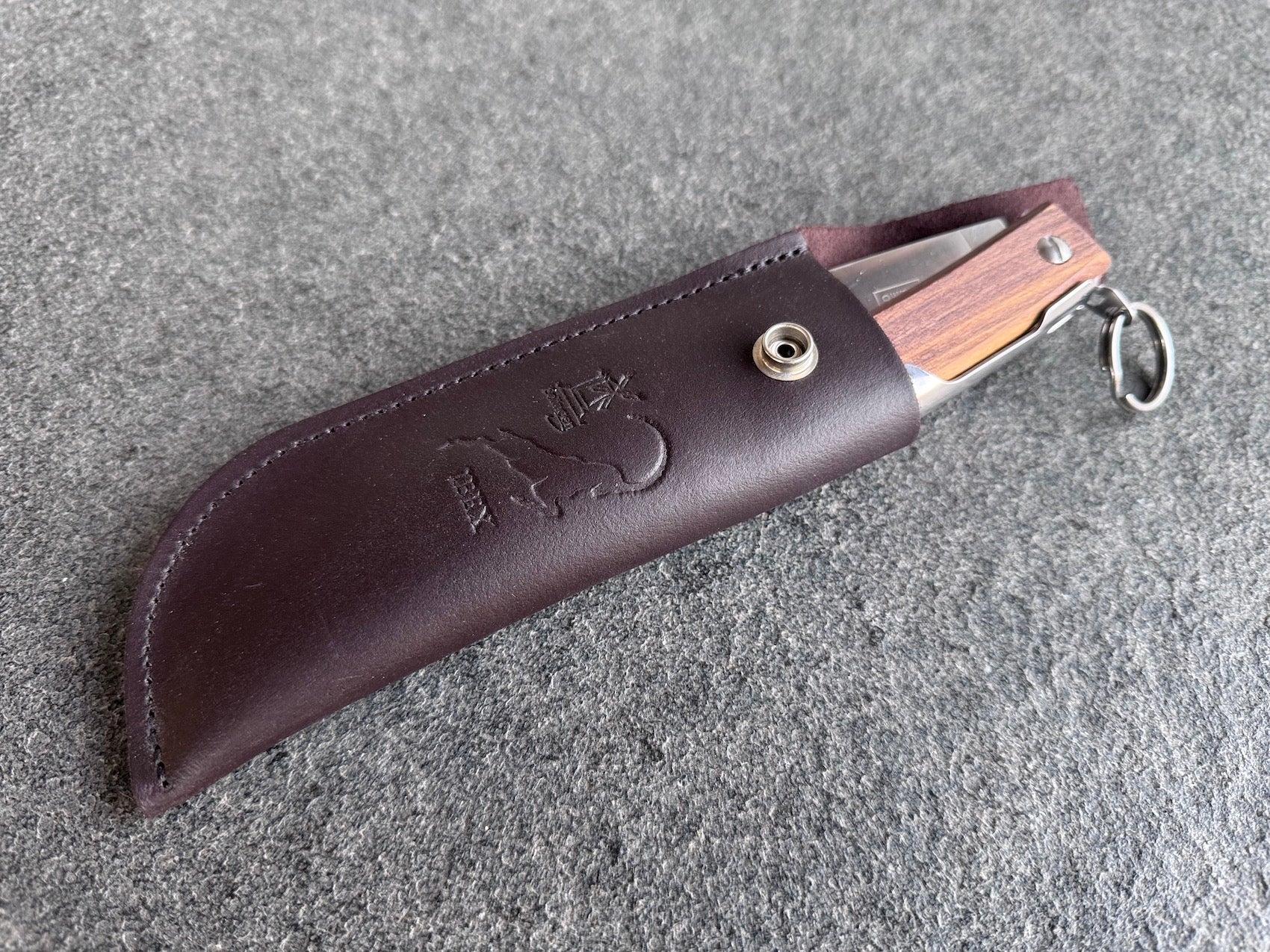 IBEX 120 Taschenmesser mit Schwarznuss-Griff, rostfrei - Spessartbrett