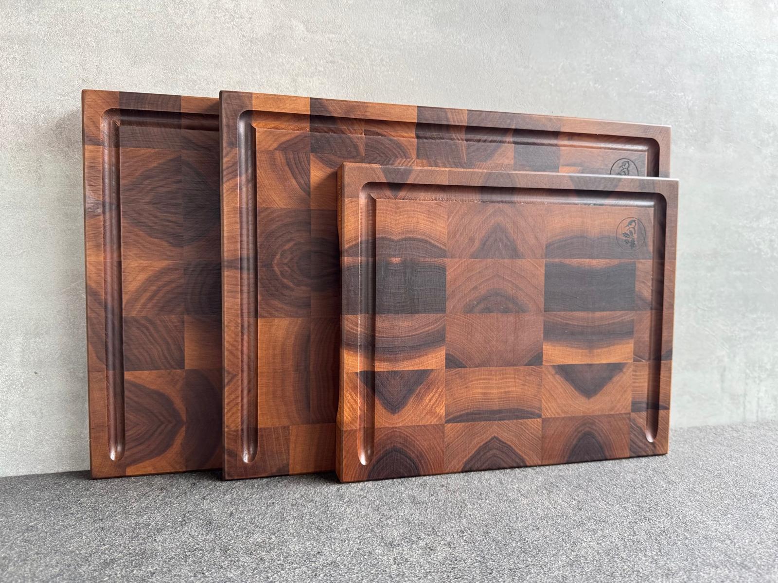 Im Vergleich 3 Nussbaum Hirnholz Schneidebretter