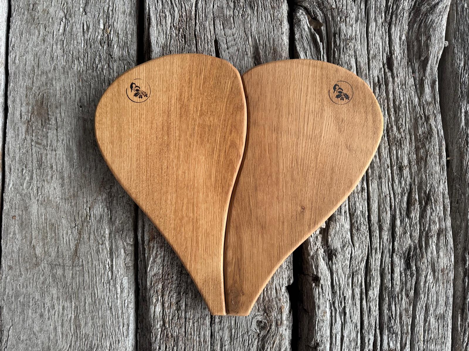 Hochzeitsgeschenk: Partner Brett Set aus Eiche
