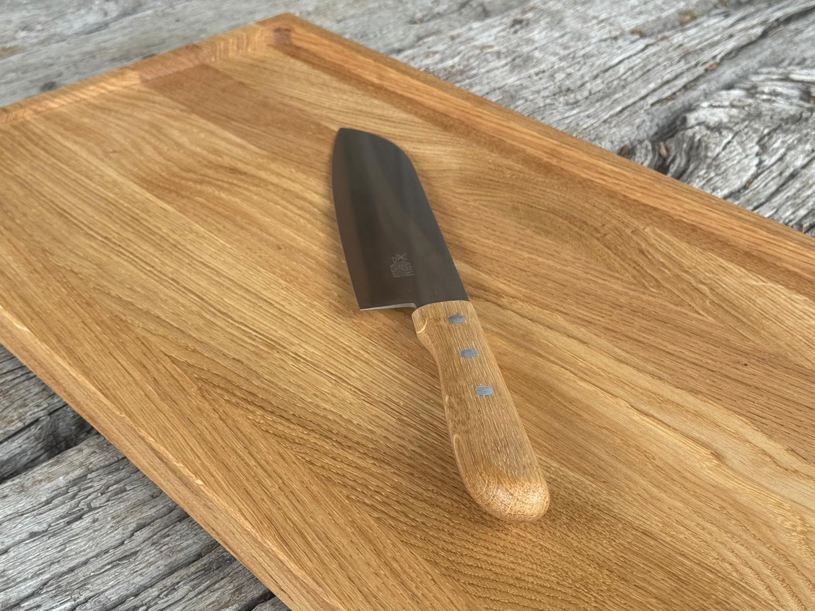 Windmühlenmesser Santoku Griff Eiche Klinge 21 cm