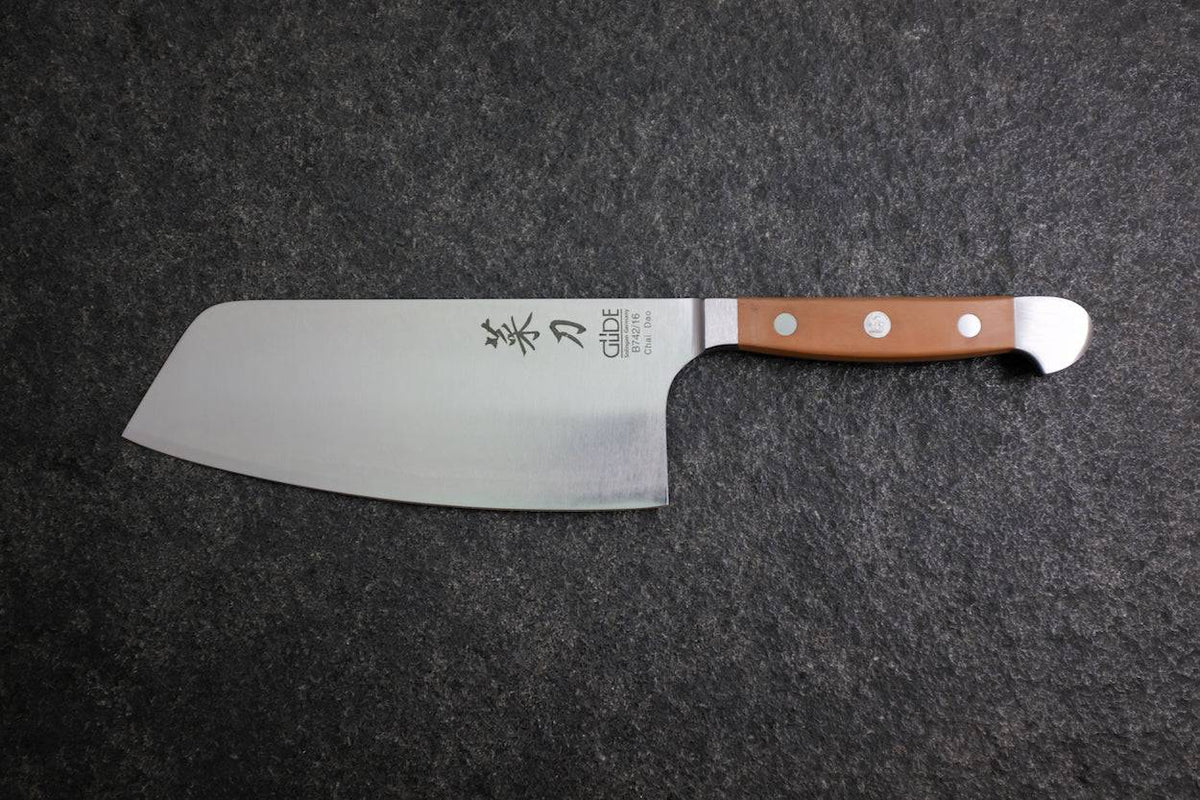 Chinesisches Kochmesser aus der Serie Alpha von Güde mit Birnenholz-Griff