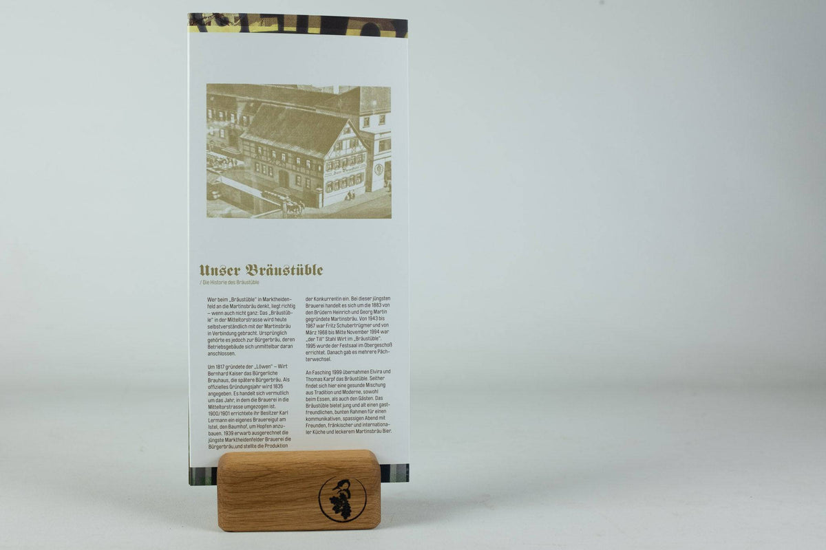 Tischkarten Halter Eiche massiv Wildente - Spessartbrett
